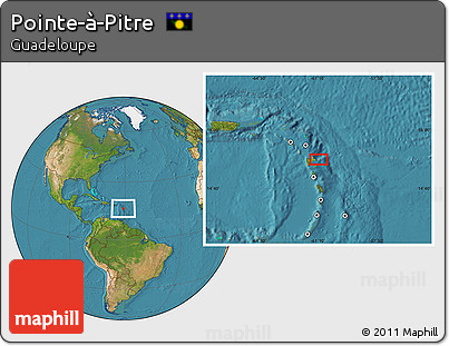Satellite Location Map of Pointe-à-Pitre