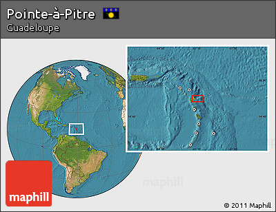 Satellite Location Map of Pointe-à-Pitre