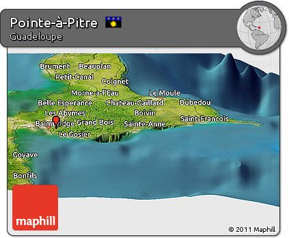 Satellite Panoramic Map of Pointe-à-Pitre