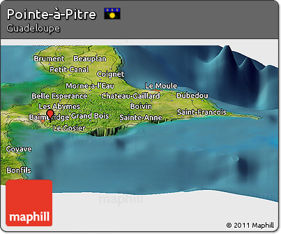 Satellite Panoramic Map of Pointe-à-Pitre