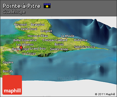 Satellite Panoramic Map of Pointe-à-Pitre