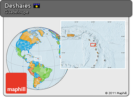 Political Location Map of Deshaies