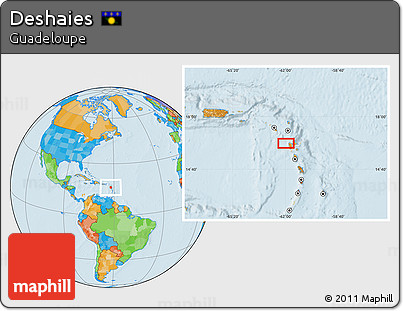 Political Location Map of Deshaies