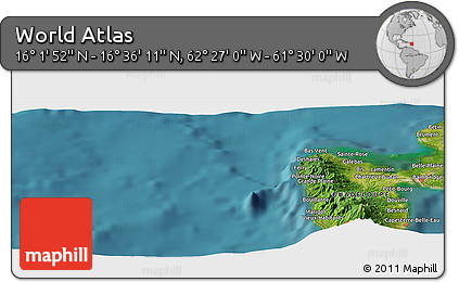 Satellite Panoramic Map of the Area around 16° 19' 2" N, 61° 58' 30" W