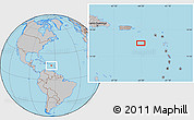 Gray Location Map of the area around 16° 19' 2" N, 64° 31' 30" W