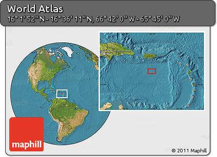 Satellite Location Map of the Area around 16° 19' 2" N, 66° 13' 29" W