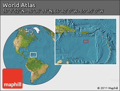 Satellite Location Map of the Area around 16° 19' 2" N, 66° 13' 29" W