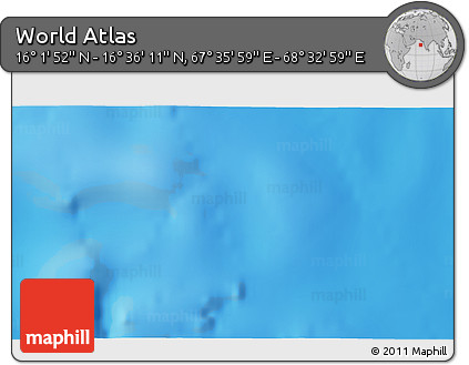 Physical 3D Map of the Area around 16° 19' 2" N, 68° 4' 29" E
