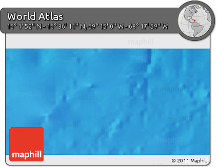 Shaded Relief 3D Map of the Area around 16° 19' 2" N, 68° 46' 30" W