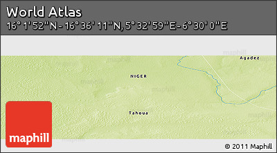 Physical Panoramic Map of the Area around 16° 19' 2" N, 6° 1' 30" E