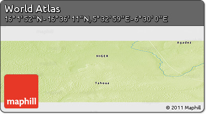 Physical Panoramic Map of the Area around 16° 19' 2" N, 6° 1' 30" E