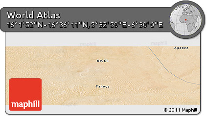 Satellite Panoramic Map of the Area around 16° 19' 2" N, 6° 1' 30" E