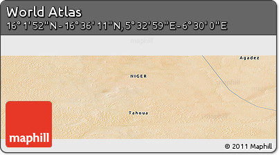 Satellite Panoramic Map of the Area around 16° 19' 2" N, 6° 1' 30" E