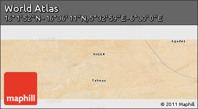 Satellite Panoramic Map of the Area around 16° 19' 2" N, 6° 1' 30" E