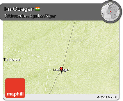 Physical 3D Map of I-n-Ouagar