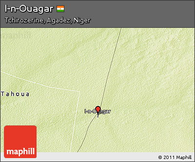 Physical 3D Map of I-n-Ouagar