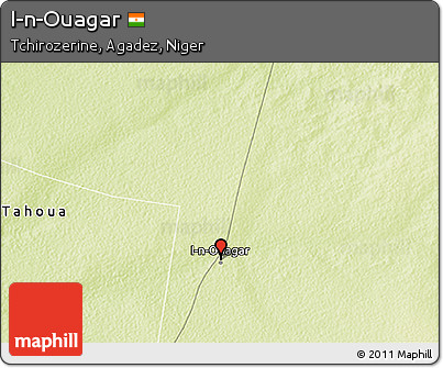 Physical 3D Map of I-n-Ouagar