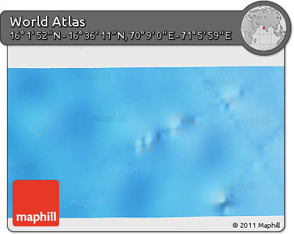 Physical 3D Map of the Area around 16° 19' 2" N, 70° 37' 30" E