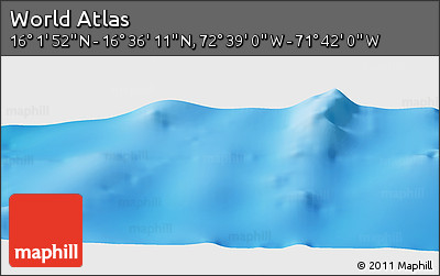 Shaded Relief Panoramic Map of the Area around 16° 19' 2" N, 72° 10' 30" W