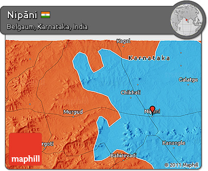Political 3D Map of Nipāni