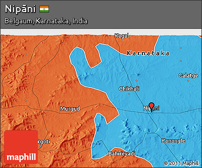Political 3D Map of Nipāni