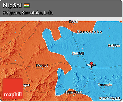 Political 3D Map of Nipāni