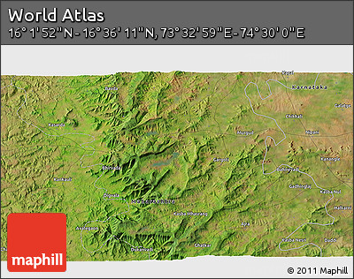 Satellite 3D Map of the Area around 16° 19' 2" N, 74° 1' 30" E