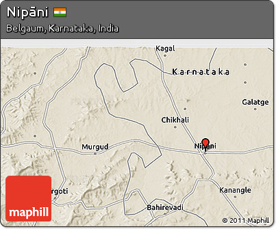 Shaded Relief 3D Map of Nipāni