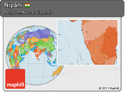 Political Location Map of Nipāni