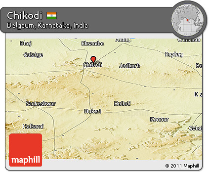 Physical Panoramic Map of Chikodi
