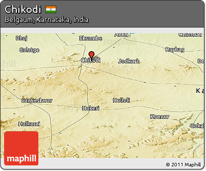 Physical Panoramic Map of Chikodi