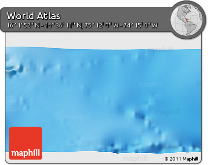Physical 3D Map of the Area around 16° 19' 2" N, 74° 43' 29" W