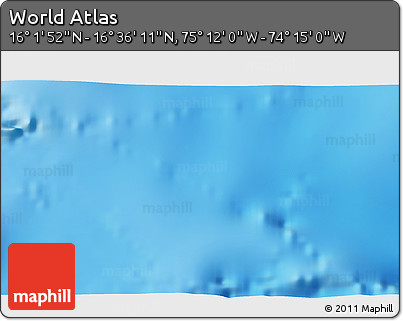 Physical 3D Map of the Area around 16° 19' 2" N, 74° 43' 29" W
