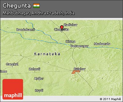 Physical Panoramic Map of Chegunta