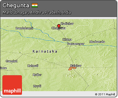 Physical Panoramic Map of Chegunta