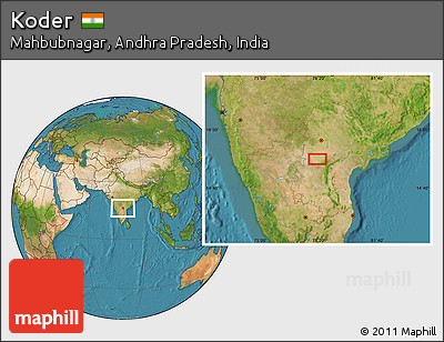 Satellite Location Map of Koder