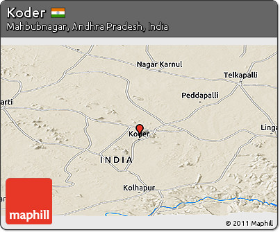 Shaded Relief Panoramic Map of Koder