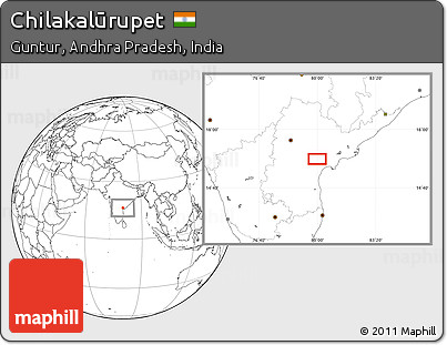 Blank Location Map of Chilakalūrupet