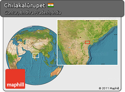 Satellite Location Map of Chilakalūrupet
