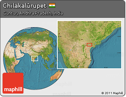 Satellite Location Map of Chilakalūrupet