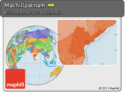 Political Location Map of Machilīpatnam