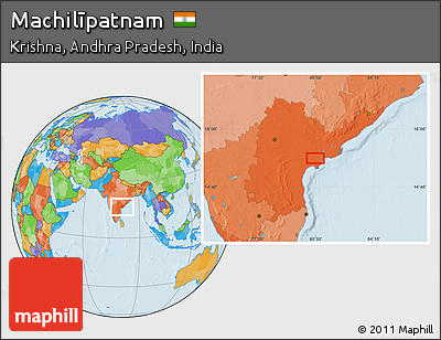 Political Location Map of Machilīpatnam