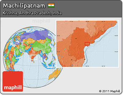 Political Location Map of Machilīpatnam