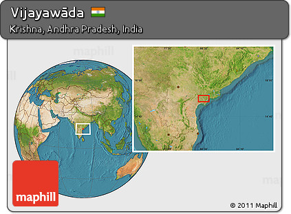 Satellite Location Map of Vijayawāda
