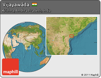 Satellite Location Map of Vijayawāda