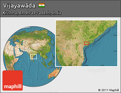 Satellite Location Map of Vijayawāda