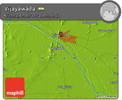 Physical Map of Vijayawāda