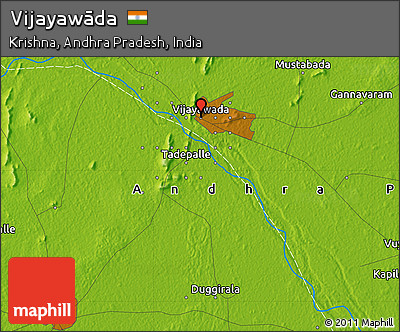 Physical Map of Vijayawāda