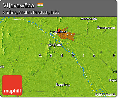 Physical Map of Vijayawāda