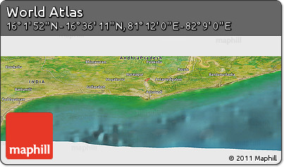 Satellite Panoramic Map of the Area around 16° 19' 2" N, 81° 40' 30" E